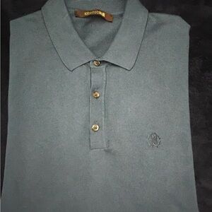 Roberto Cavalli Teal Polo Shirt for Men